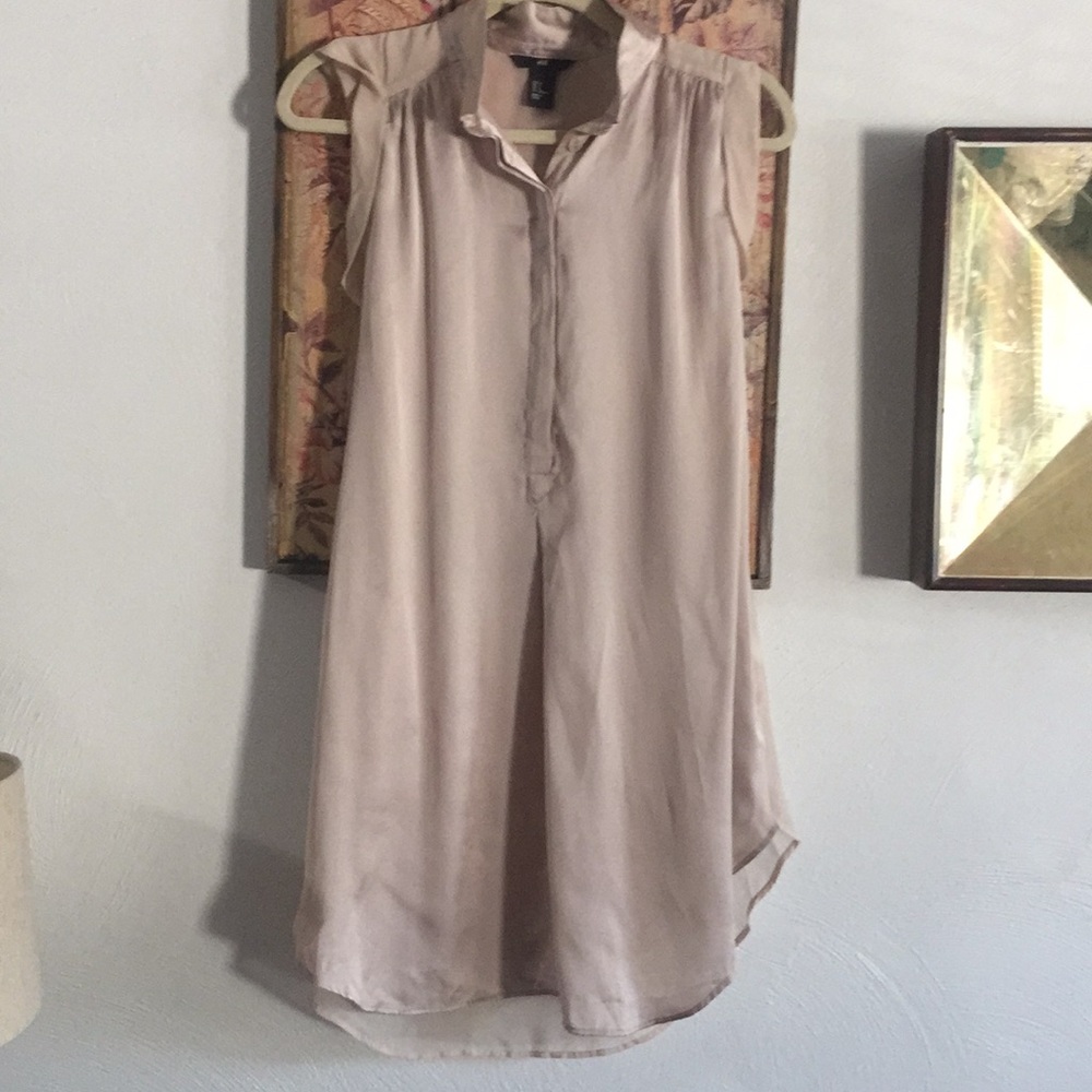 NWOT HM H&M BRAND BOHO BLUSH TAUPE  TUNIC DRESS 4
